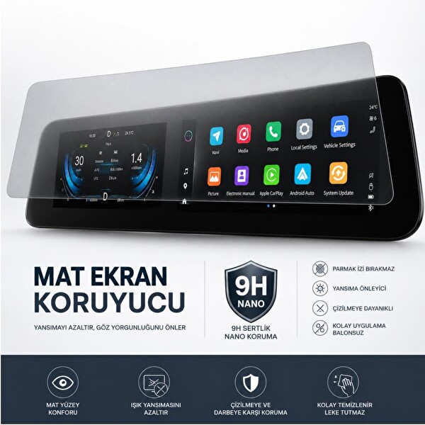 Engo Chery Tiggo 7 Multimedya ve Gösterge Mat Ekran Koruyucu