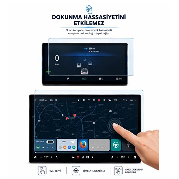 Engo Chery Tiggo 8 Multimedya ve Dijital Gösterge Ekran Koruyucu
