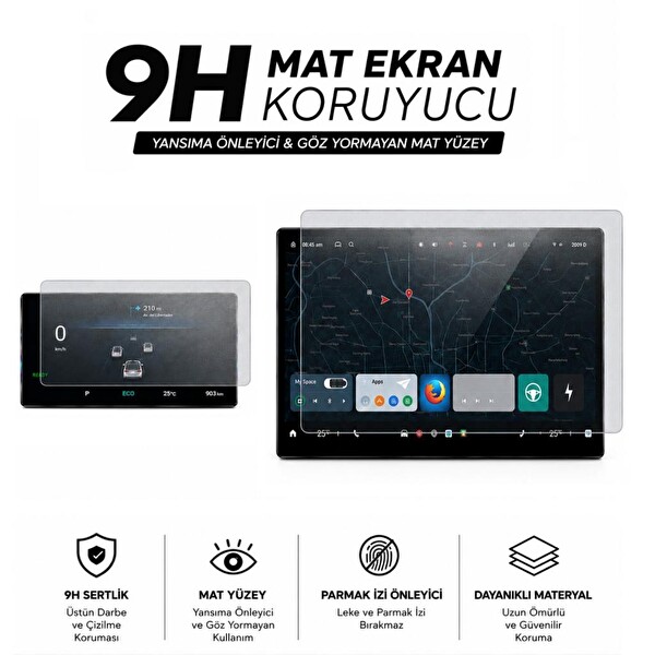 Engo Chery Tiggo 8 Multimedya ve Gösterge Mat Ekran Koruyucu
