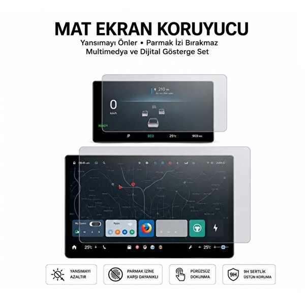 Engo Chery Tiggo 8 Multimedya ve Gösterge Mat Ekran Koruyucu