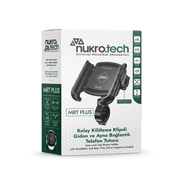 Nukrotech MRT Plus Klipsli Motosiklet Telefon Tutucu