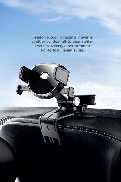 Başkenttekno JX068 Vakumlu Sarsıntı Önleyici Siyah Araç içi Telefon Tutacağı