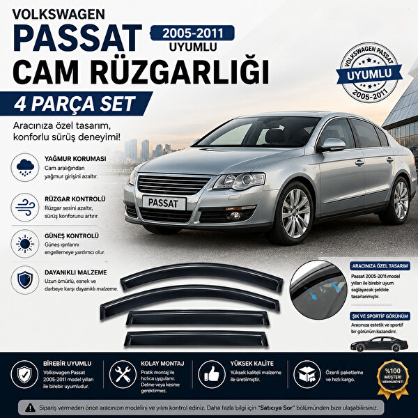 Mega Oto Market Ottoman Passat 2005-2011 Uyumlu Cam Rüzgarlığı