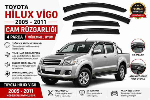 Mega Oto Market Ottoman Toyota Hilux Vigo 2005-2011 Uyumlu Cam Rüzgarlığı