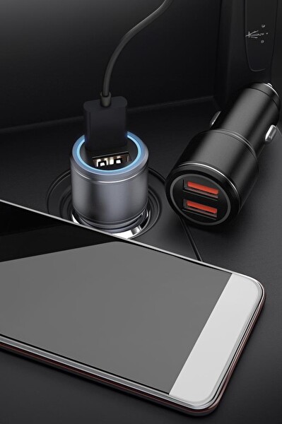 Torima C2 Tüm Araçlara Uyumlu USB Type-C Girişli Oto Şarj Soketi Siyah