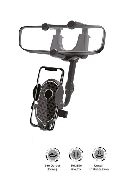 Başkenttekno 034 Siyah 360 Derece Dönebilen Telefon Tutucu