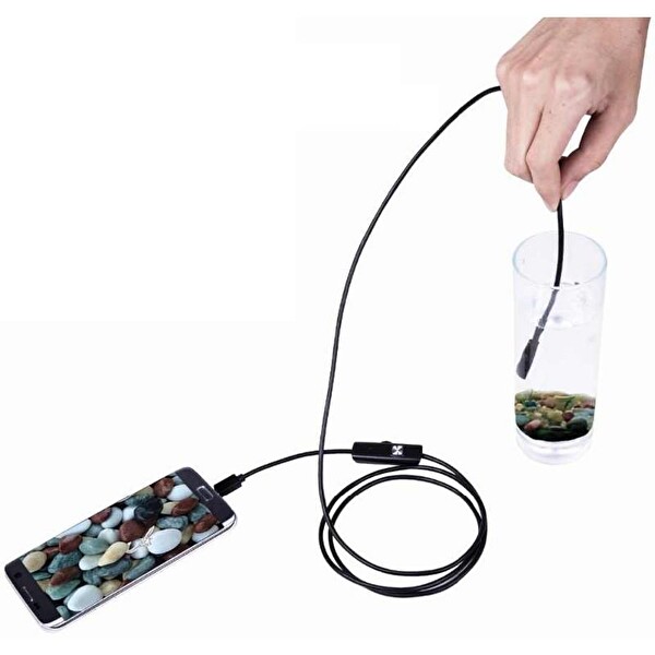 WellCam AD553-5 3 In 1 Micro USB / Type C / PC 7 MM Işıklı 2 M Endeskop Yılan Kamera