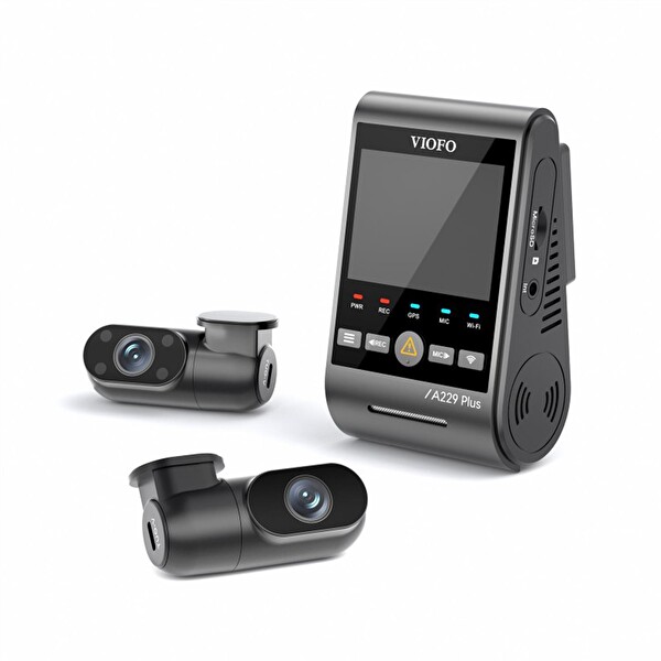 Viofo A229 Plus 3 Kameralı Ön-İç-Arka 2K+2K+1080p HDR Sony Starvis 2 Wi-Fi GPS’li Araç Kamerası