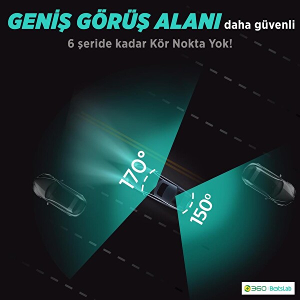 360+ Botslab G980H Pro ADAS Ön 4K UHD Arka 2K QHD 170° Geniş Açı Lens Gece Görüşü Gps+WiFi Araç İçi Kamera