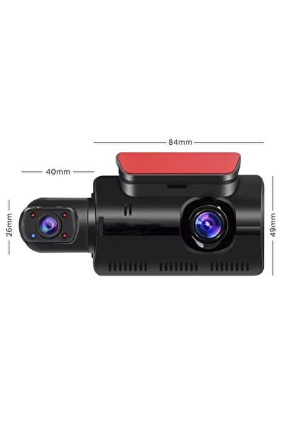 Torima TA-03 1296p Araç İçi 2 Kameralı LCD Ekranlı Gece Görüşlü G-Sensörlü Yol Kayıt Siyah Araç Kamerası