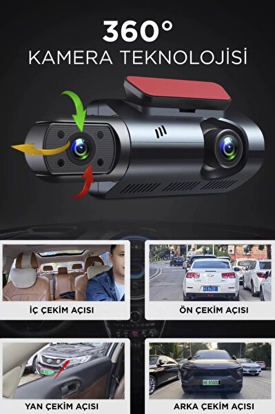 Torima TA-03 1296p Araç İçi 2 Kameralı LCD Ekranlı Gece Görüşlü G