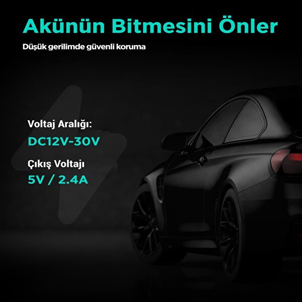 360+ Botslab G300H Pro/HK30 Pro Araç İçi Kamera 24 Saat Park Modu Kiti Akü Bağlantı Kablosu (Micro Usb)