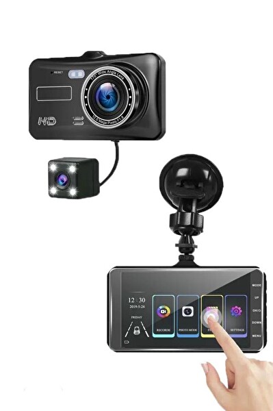 Torima TA-04 Siyah 1080p Araç İçi LCD Dokunmatik Ekranlı Gece Görüşlü Ön ve Arka Araç Kamerası