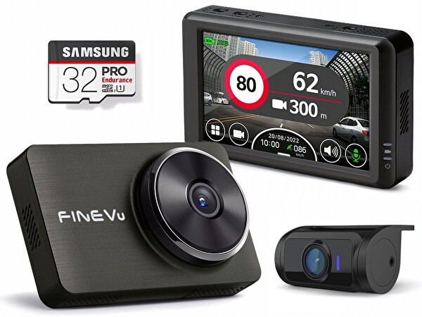Finevu LX2000 FullHD 2 Kameralı IPS Dokunmatik Kod Ekranlı GPS-ADAS Plus HDR Araç Kamerası
