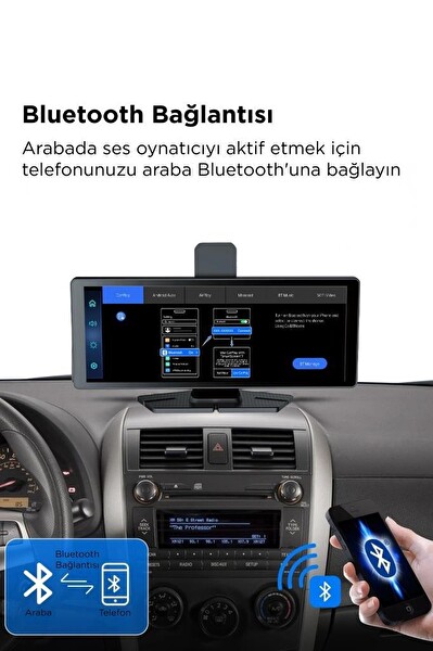 Torima T94C41 Wi-Fi Bluetooth 4K Carplay Ön-Arka Araç Kamerası