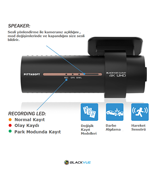 Blackvue DR970X-2CH 4K UHD 2 Kameralı Araç Kamerası