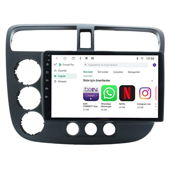 Govimaks Honda Civic Vtec 2 2001-2006 4 GB RAM 64 GB Hafıza Android Multimedia Teyp