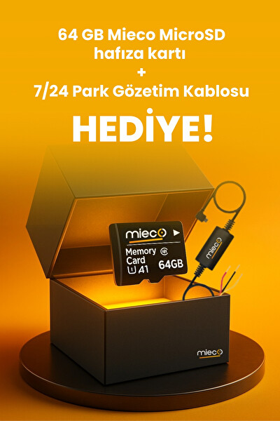 Mieco G4 2K QHD GPS 4G WiFi 140 Derece Geniş Açı Gece Görüşü Ön - Arka Kamera Sim Kartlı Araç Kamerası 2025 - Hafıza Kartı
