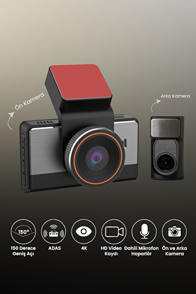 Mieco G4 2K QHD GPS 4G WiFi 140 Derece Geniş Açı Gece Görüşü Ön - Arka Kamera Sim Kartlı Araç Kamerası 2025 - Hafıza Kartı