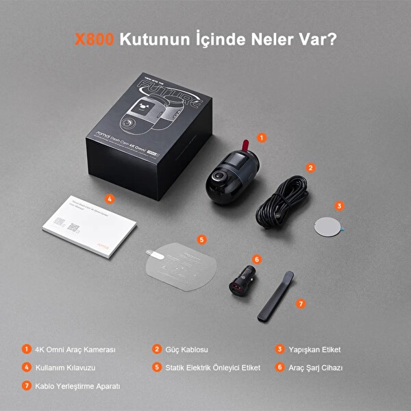 70Mai Dash Cam X800 128 GB Siyah Araç Kamerası