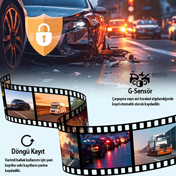 Rexing R316 4K GPS Wi-Fi Araç Kamerası - 64 GB SD Kart ve ACC Bağlantı Kiti