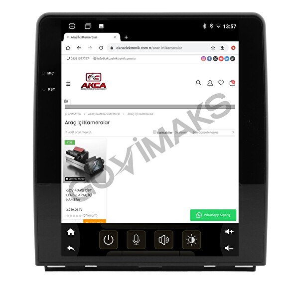 Govimaks Renault Clio 5 Tesla 2020–2023 Uyumlu 8 GB RAM 128 GB Hafıza Android Multimedya Teyp