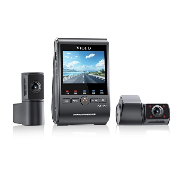 Viofo A329S 3 Kameralı Ön-Arka-İç 4K-2K-2K Wi-Fi 6 HDR Sony Stravis 2 Sensör GPS'li SSD Destekli Araç Kamerası