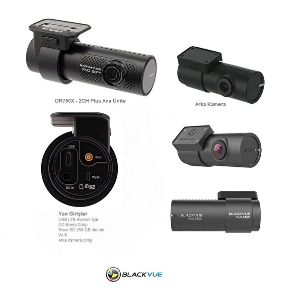 Blackvue DR750X-2CH Plus 60 FPS Wi-Fi Modemsiz FullHD Araç Kamerası