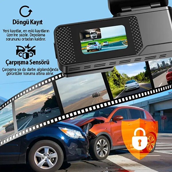 Rexing C2 2K+1080P WiFi Araç Kamerası - 32 GB SD Kart