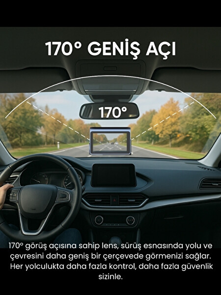 Mieco X8 Wifi 4K UHD 170° Ultra Geniş Açı ADAS Ön + Arka Araç Kamerası