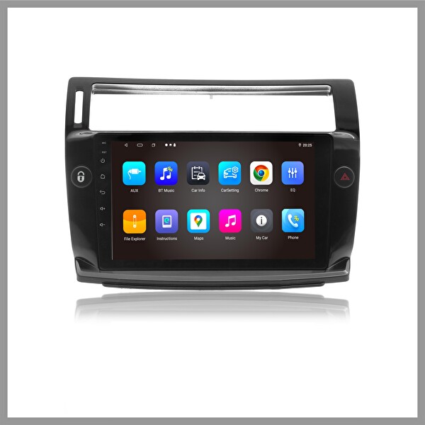 Govimaks Citröen C4 2005-2010 Siyah 6 GB RAM 128 GB Hafıza Android Multimedia Teyp