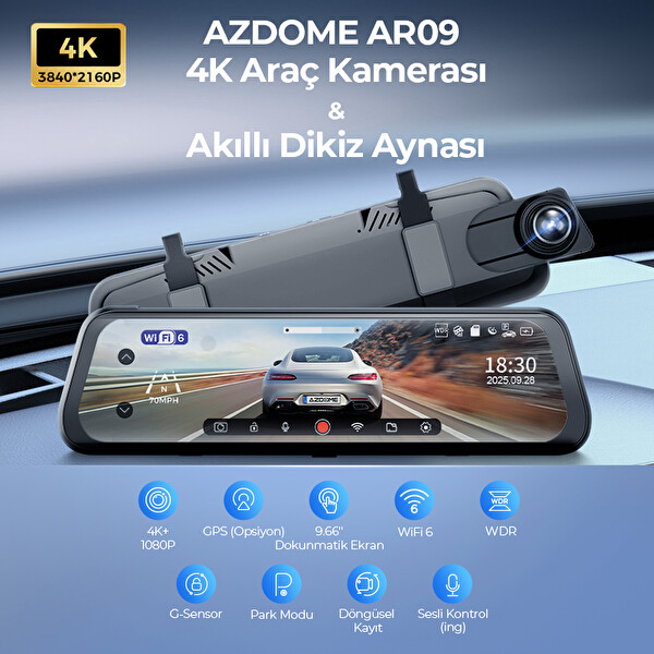 Azdome AR09 4K 2 Kanallı 9.6