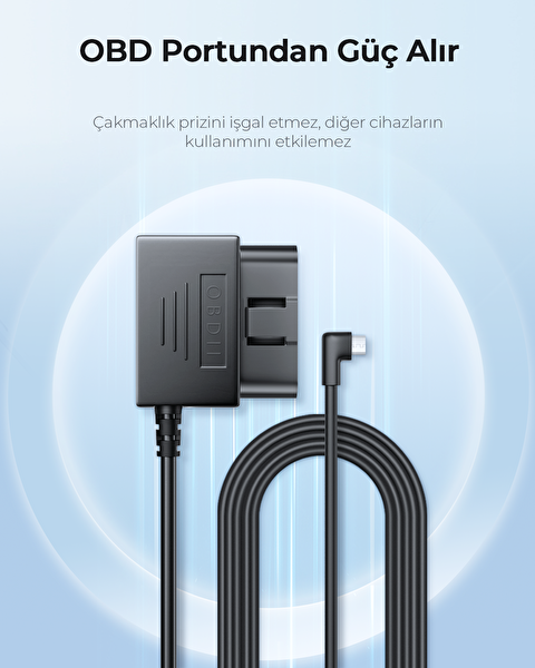 Azdome Obd Hardwire Kit Type-C Giriş 7/24 Park Modu Destekli Güç Adaptörü 12-24V