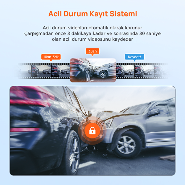 70Mai 2.5k Araç Kamerası A410 Ön Kamera ( Sadece Ön Kamera ) Süper Gece Görüşü F1.55 Wi-Fi Dahili