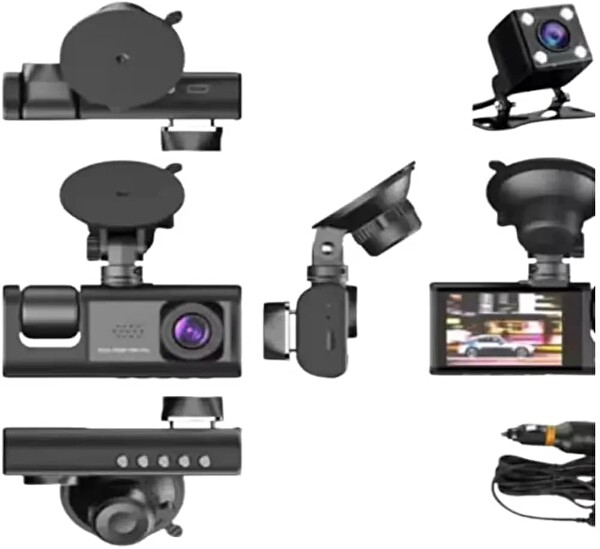 ScHitec Trafik Kaydedici Dikiz Aynası Üç Kameralı 170° Geniş Açı Full HD 1080P Araç İçi Kamera C309