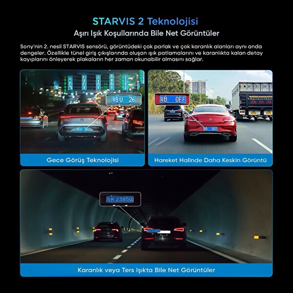 Sjcam M60 4K HDR Sony Starvis 2 Sensörlü Wi-Fi GPS'li Araç Kamerası