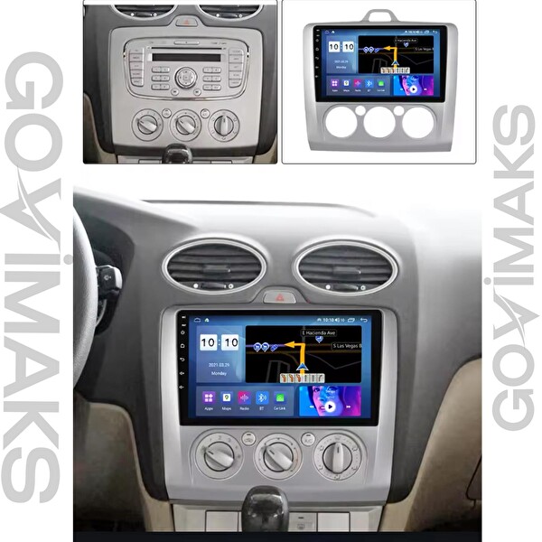 Govimaks Ford Focus 2 2006-2011 Manuel Klima Uyumlu 6 GB RAM 128 GB Hafıza Android Multimedia Teyp