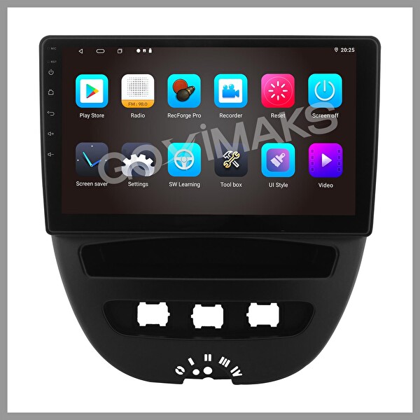 Govimaks Citröen C1 2007-2013 Uyumlu 6 GB RAM 128 GB Hafıza Android Multimedia Teyp