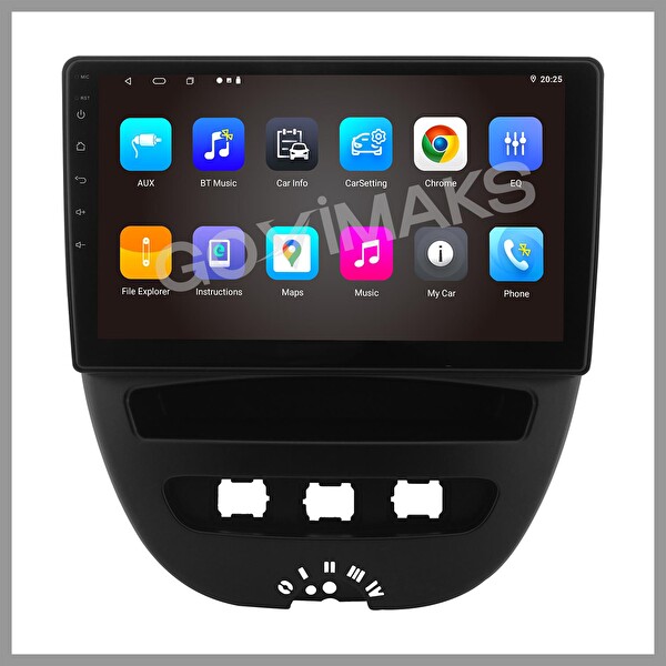 Govimaks Citröen C1 2007-2013 Uyumlu 6 GB RAM 128 GB Hafıza Android Multimedia Teyp