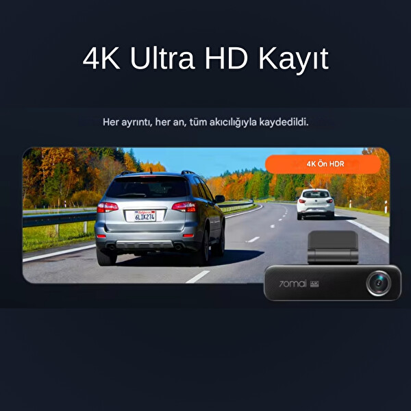 70Mai M800 Dash Cam 4K Ön Araç Kamerası