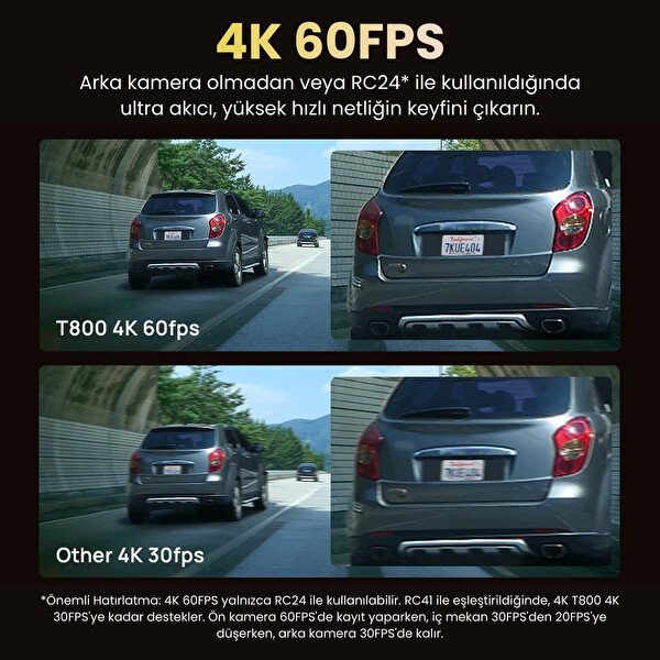 70Mai T800-41 Ön Kamera +İç Kamera + RC41 Arka Kamera 256GB