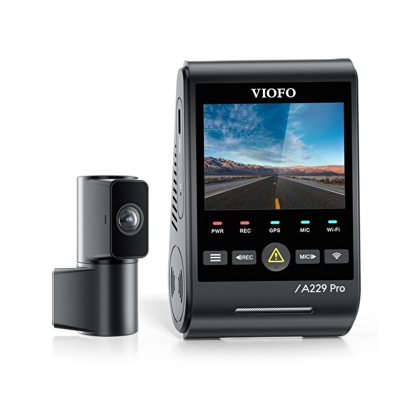 Viofo A229 Pro Tele 2 Kanallı Ön Telefoto 4K+2K HDR Sony Starvis 2 Sensör GPS'li Araç Kamerası