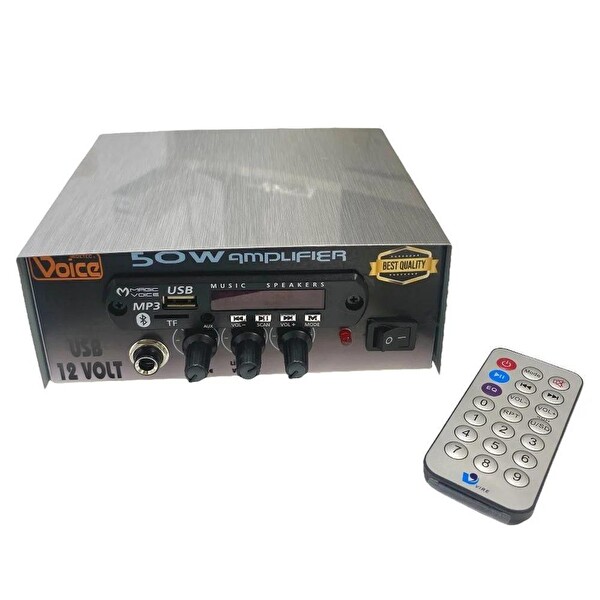 Electroon 12V USB Amfi50W Horn Hoparlör Mikrofon Pazarcı Ses Sistemi Takım Set
