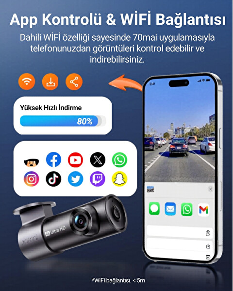 70mai M310 Plus 4K Ön Araç Kamerası