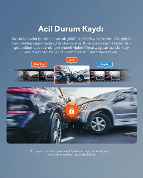 70mai Dash Cam A810 Lite- RC21 Seti