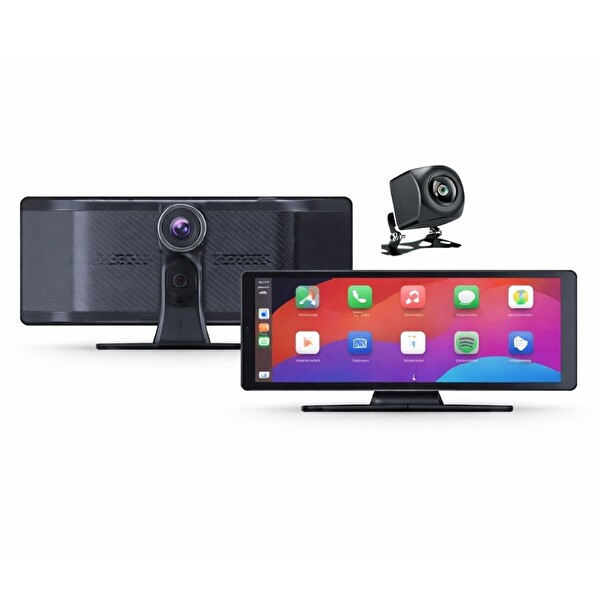 SChitec 4K Ultra Araç içi Akıllı Ekran Ön ve Arka Kameralı Kablosuz CarPlay ve Android Auto Destekli 10.26 Araç Kamerası YK3507