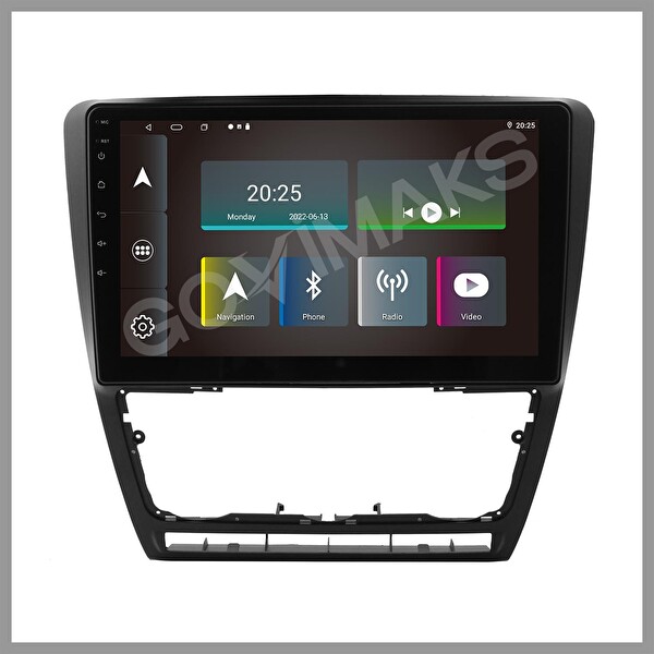 Govimaks Skoda Octavia 2005-2012 Uyumlu Siyah 6 GB RAM 128 GB Hafıza Android Multimedya Teyp