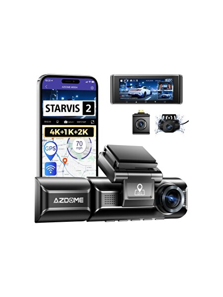 Azdome M550H 3 Kameralı 4K+2K+1K Çift Starvis 2 Araç Kamerası