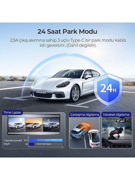 Azdome M550H 3 Kameralı 4K+2K+1K Çift Starvis 2 Araç Kamerası