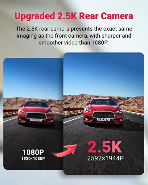 Vantrue Element2 Pro 4K UHD + 2.5K QHD 5GHz Wi-Fi Araç İçi Kamera